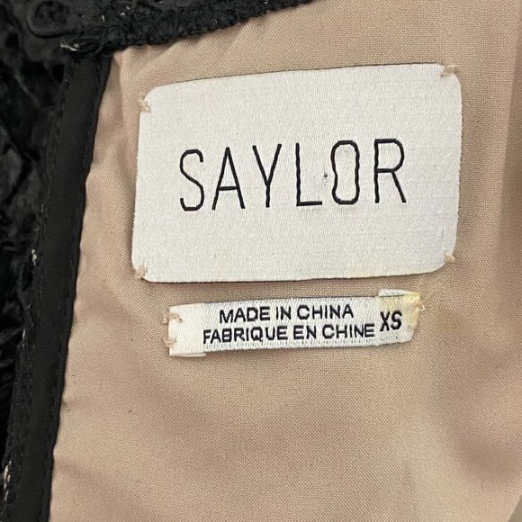 Saylor Jasmyn Long Sleeve Coated Lace Top Black - Picture 6 of 13